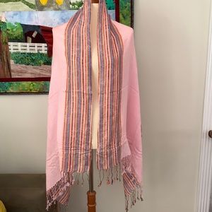 Pashmina shawls pretty pink with fringe NWT